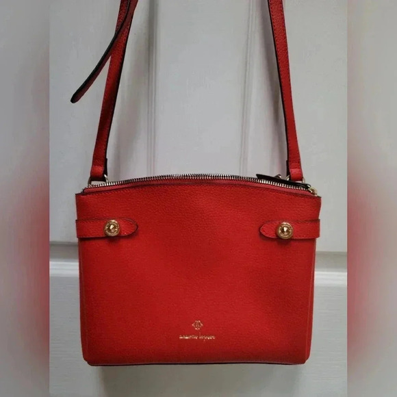 Nanette Lepore Red Pepple Leather Crossbody w/adjustable Strap - Picture 1 of 5